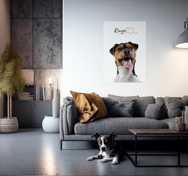 Custom dog love wall poster - TenStickers