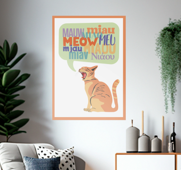 Cats meow nursery poster for wall - TenStickers