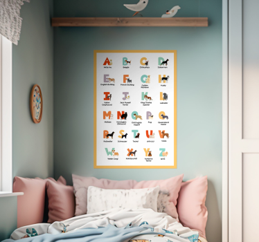 Dog breeds alphabet poster wall - TenStickers