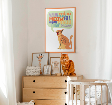 Cats meow nursery poster for wall - TenStickers