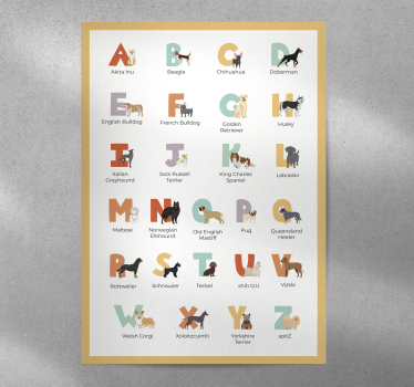 Dog breeds alphabet poster wall - TenStickers