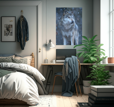 Wolf in the snow animal design poster - TenStickers