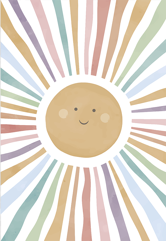Happy sun nursery wall poster - TenStickers