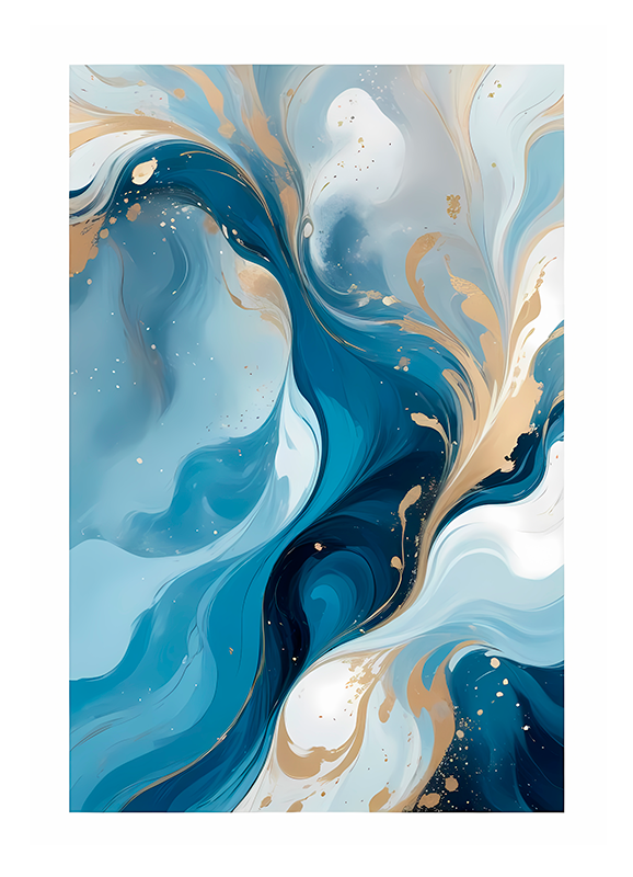 Blue lagoon abstract poster - TenStickers