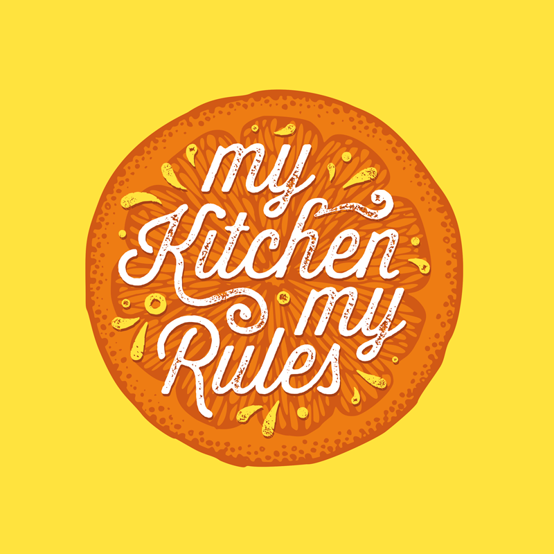 Kitchen poster orange hand drawn design - TenStickers