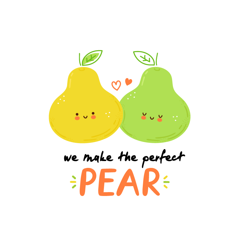 Kitchen poster with a funny quote about pears - TenStickers