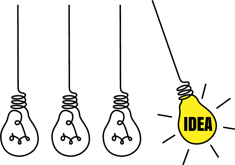 Office poster of idea light bulbs - TenStickers