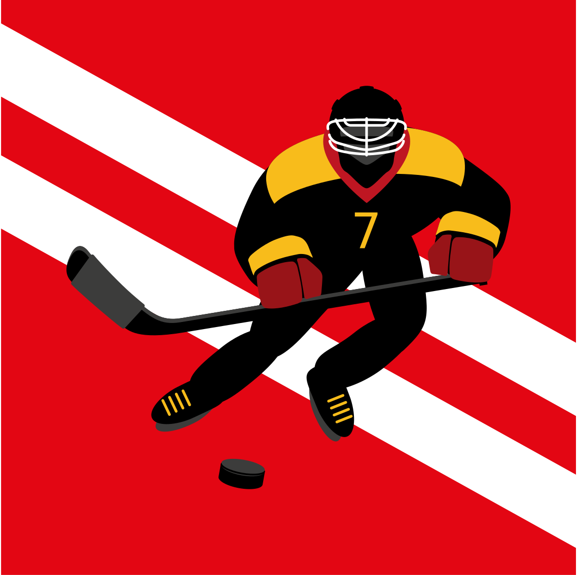 Poster for teenager red and yellow ice hockey - TenStickers