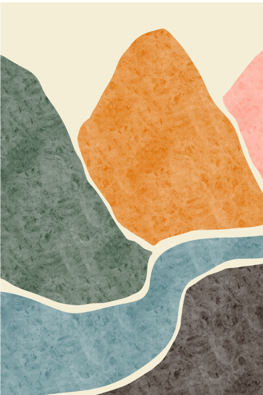 Living room poster modern abstract painting - TenStickers