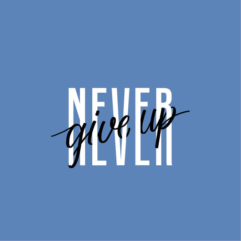 Living room poster quote never give up - TenStickers