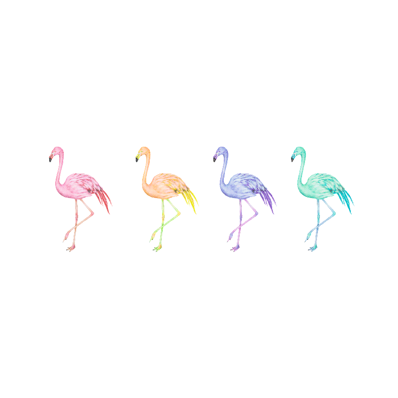 Living room poster colorful seamless flamingos - TenStickers