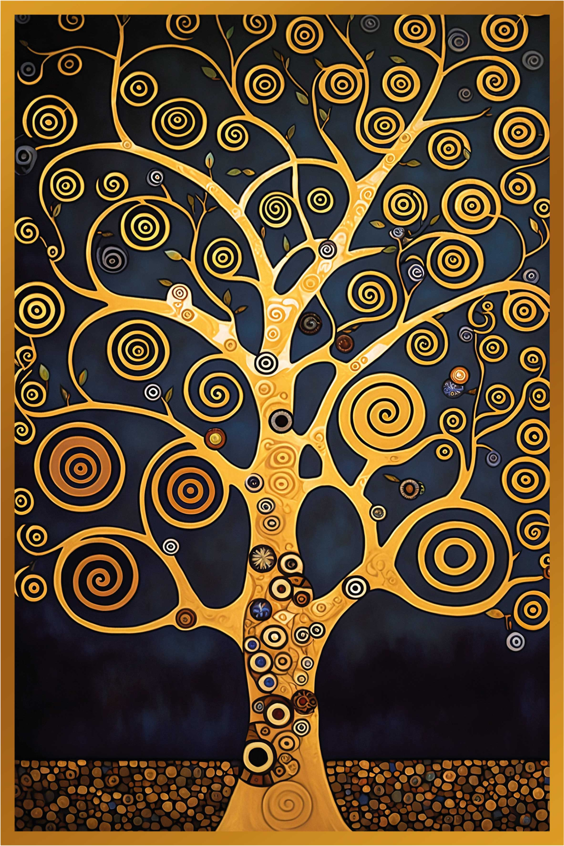 Living room poster of abstract tree art - TenStickers