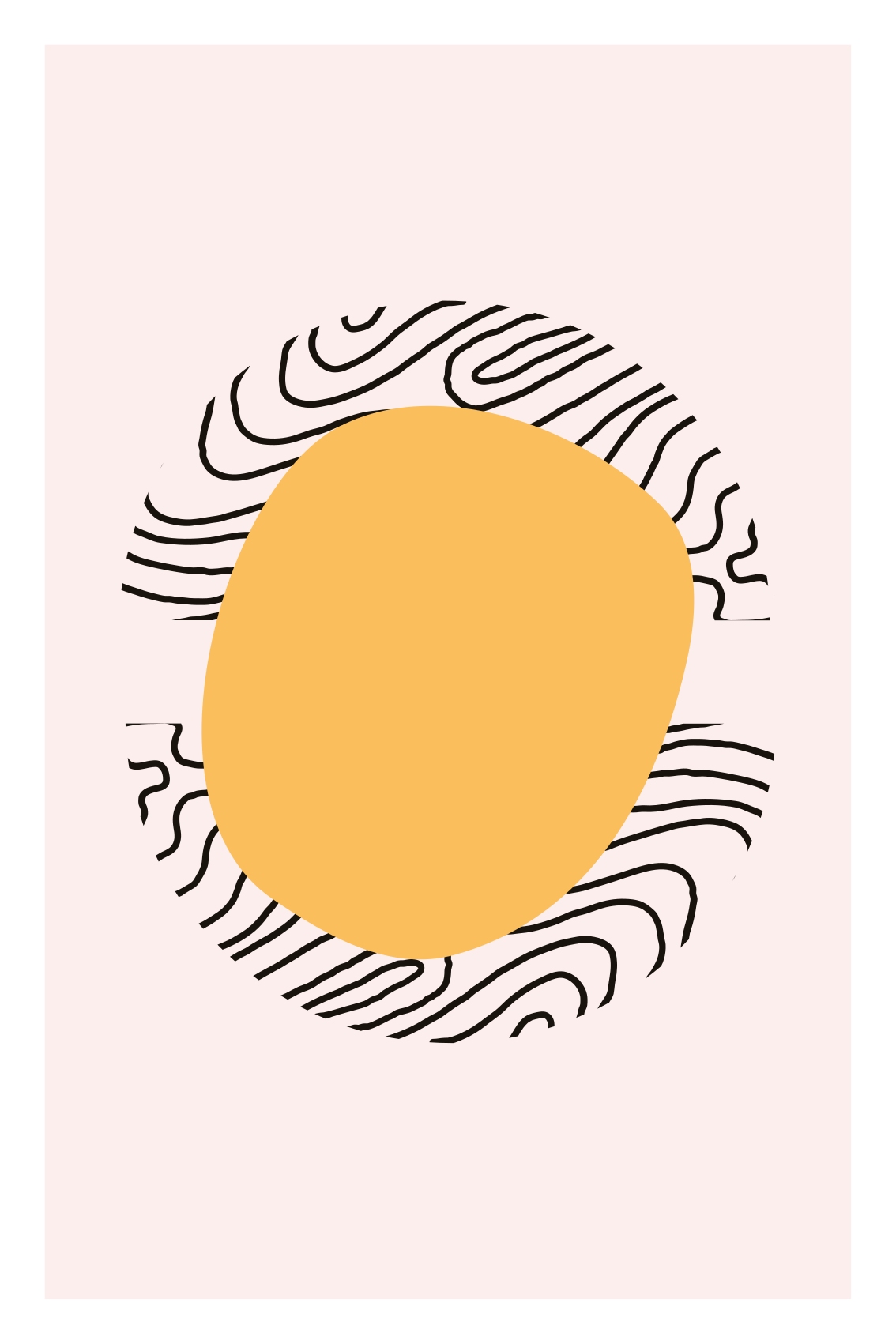 Living room poster lines and yellow shapes - TenStickers