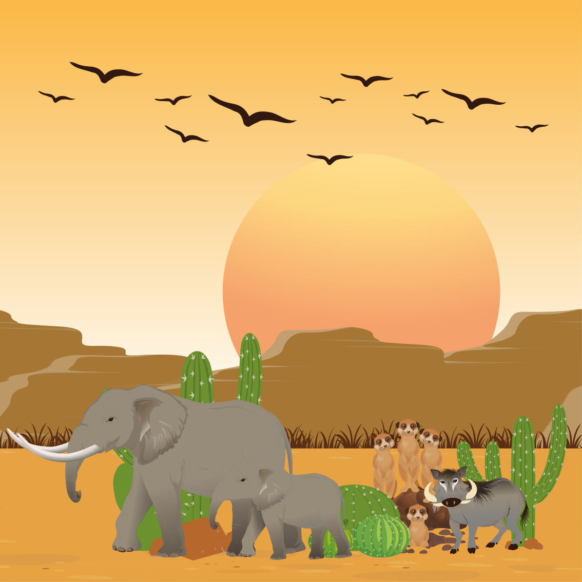 Nursery poster featuring african wildlife prints 4 - TenStickers