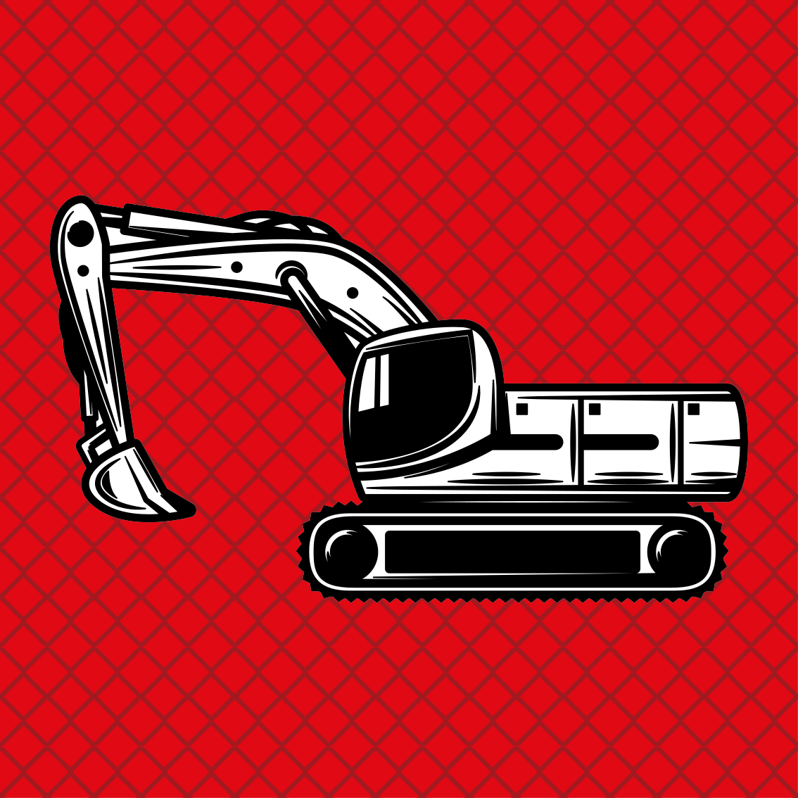 Nursery poster monocolor big excavator design - TenStickers