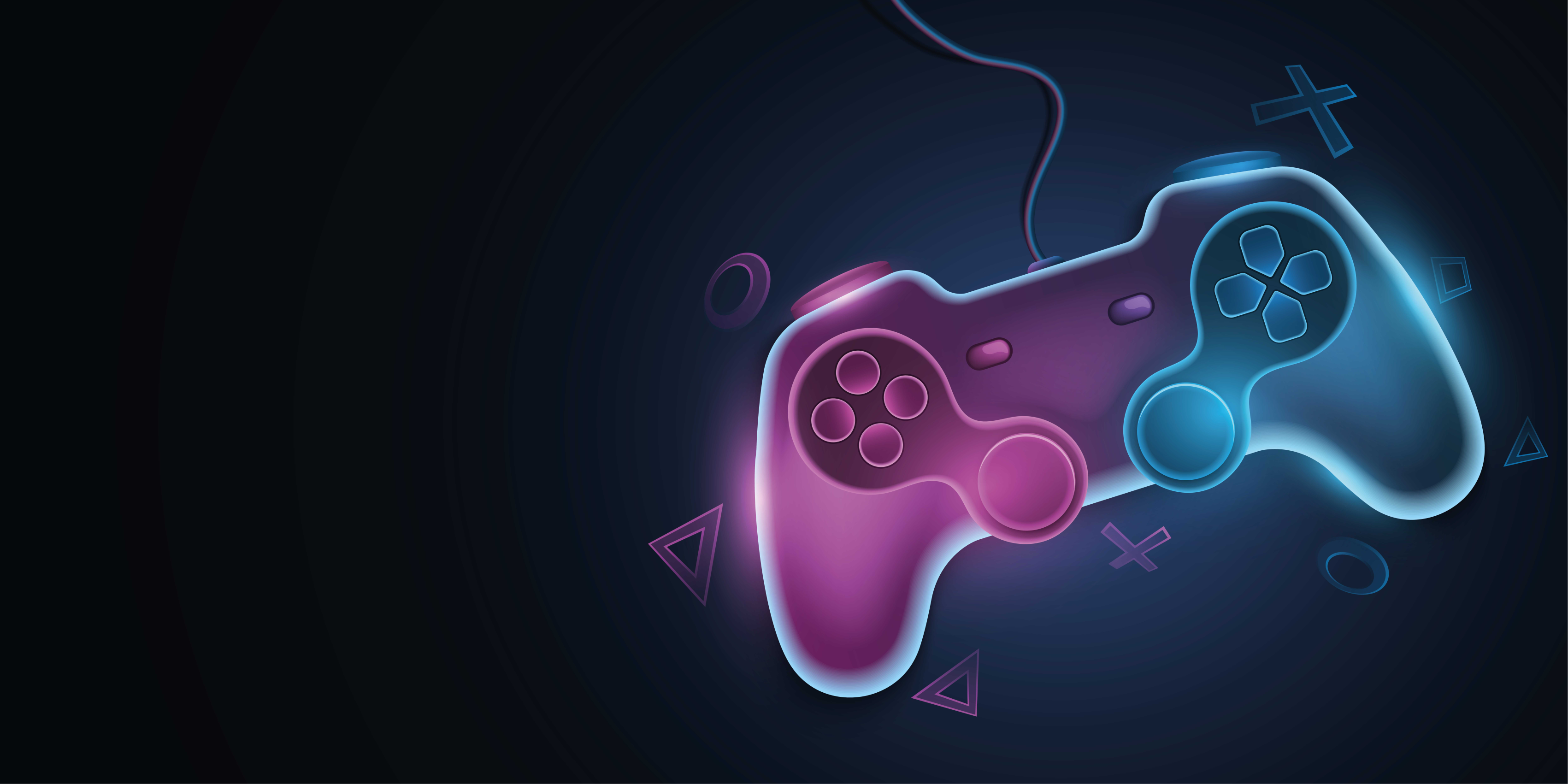 Video game poster with colorful neon pads graphic - TenStickers