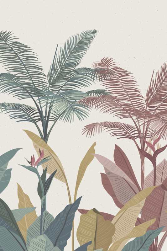 Flowers poster with terracotta tropical plants - TenStickers