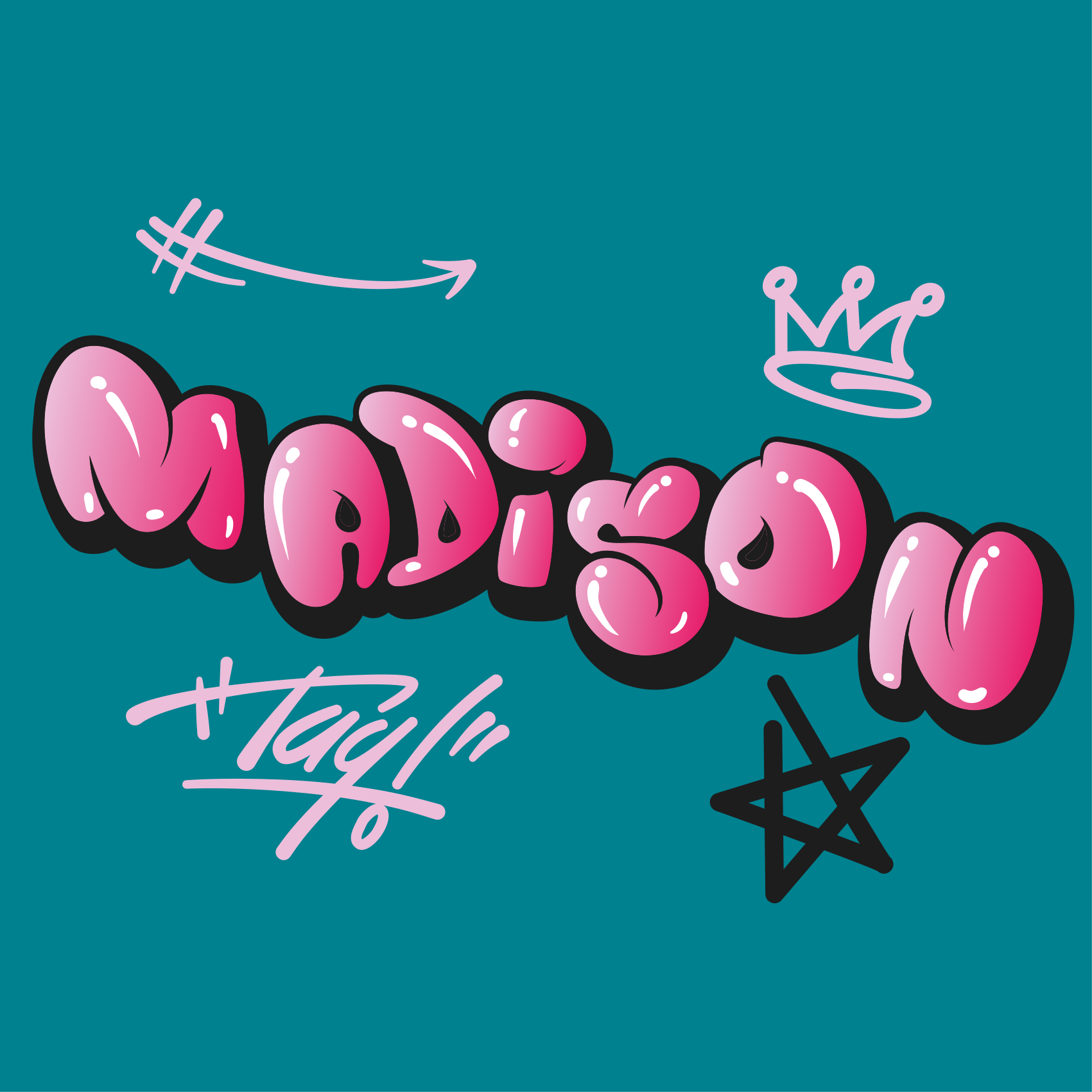 Poster for teenager creative name art - TenStickers