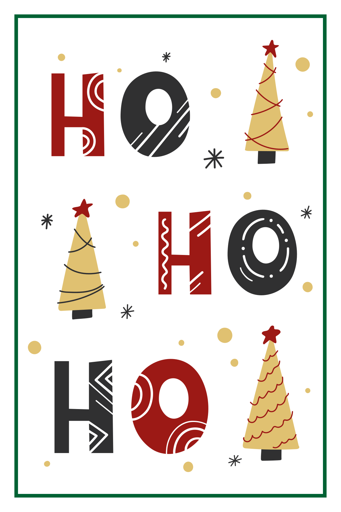 Christmas poster ho ho ho christmas text design - TenStickers
