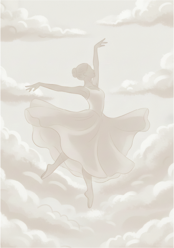 Minimalist poster cloud dancer figure - TenStickers
