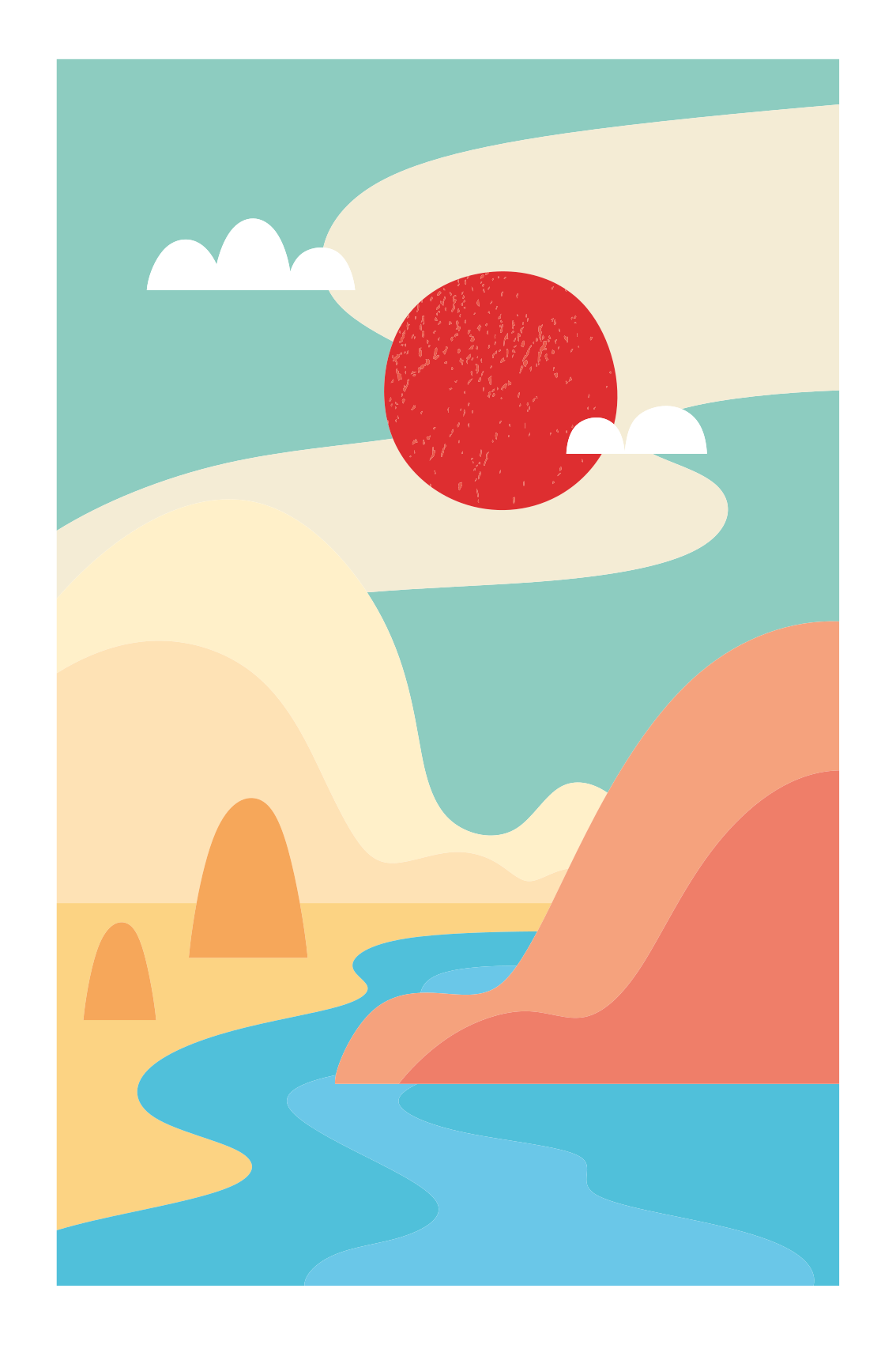 Landscape poster abstract nature artwork - TenStickers