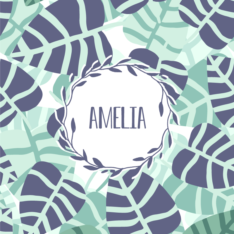Customisable poster personalized leaf design - TenStickers
