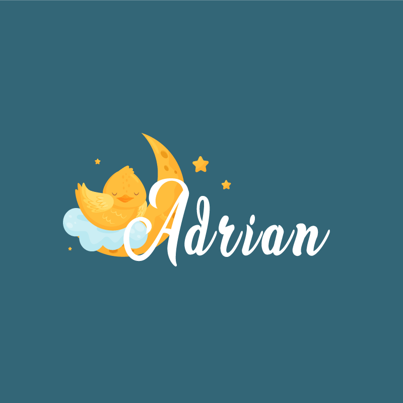 Customisable poster sleeping chick moon - TenStickers