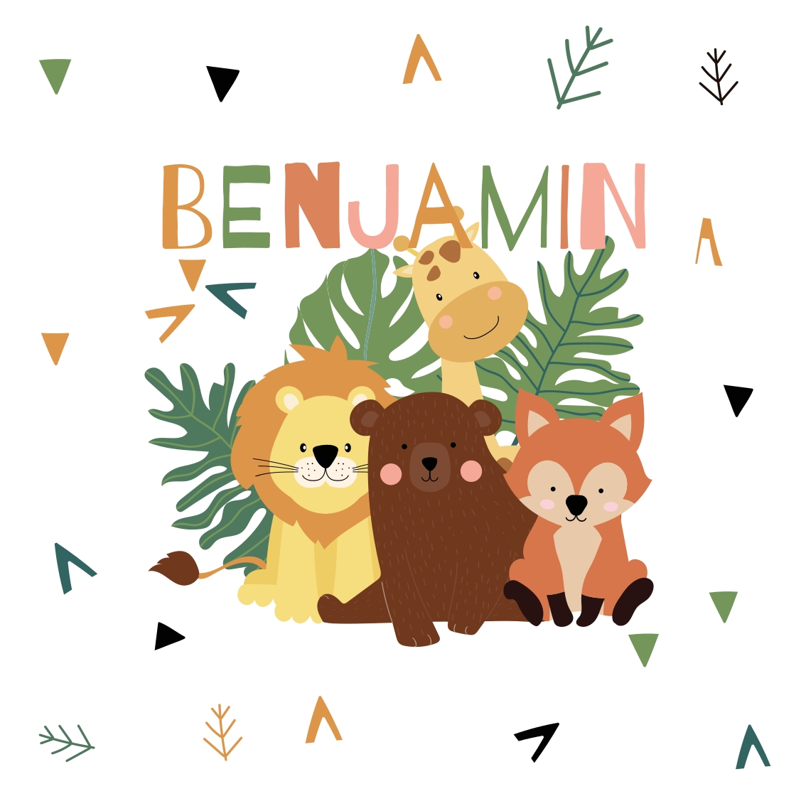 Customisable poster animal friends reunion - TenStickers