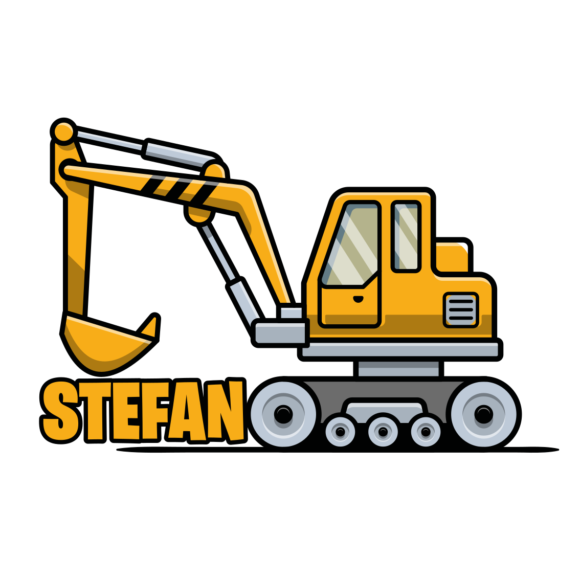 Customisable poster excavator machine blueprint - TenStickers