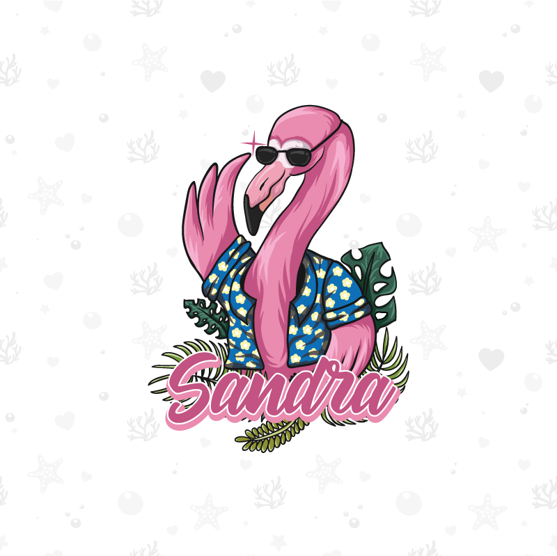 Customisable poster cool flamingo mood - TenStickers