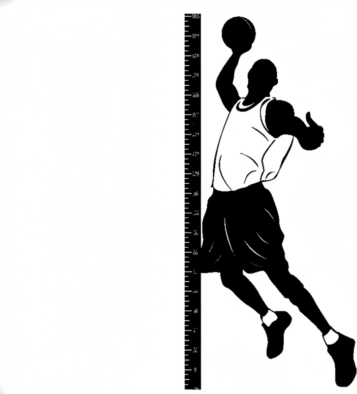 Basketball poster height chart decal - TenStickers