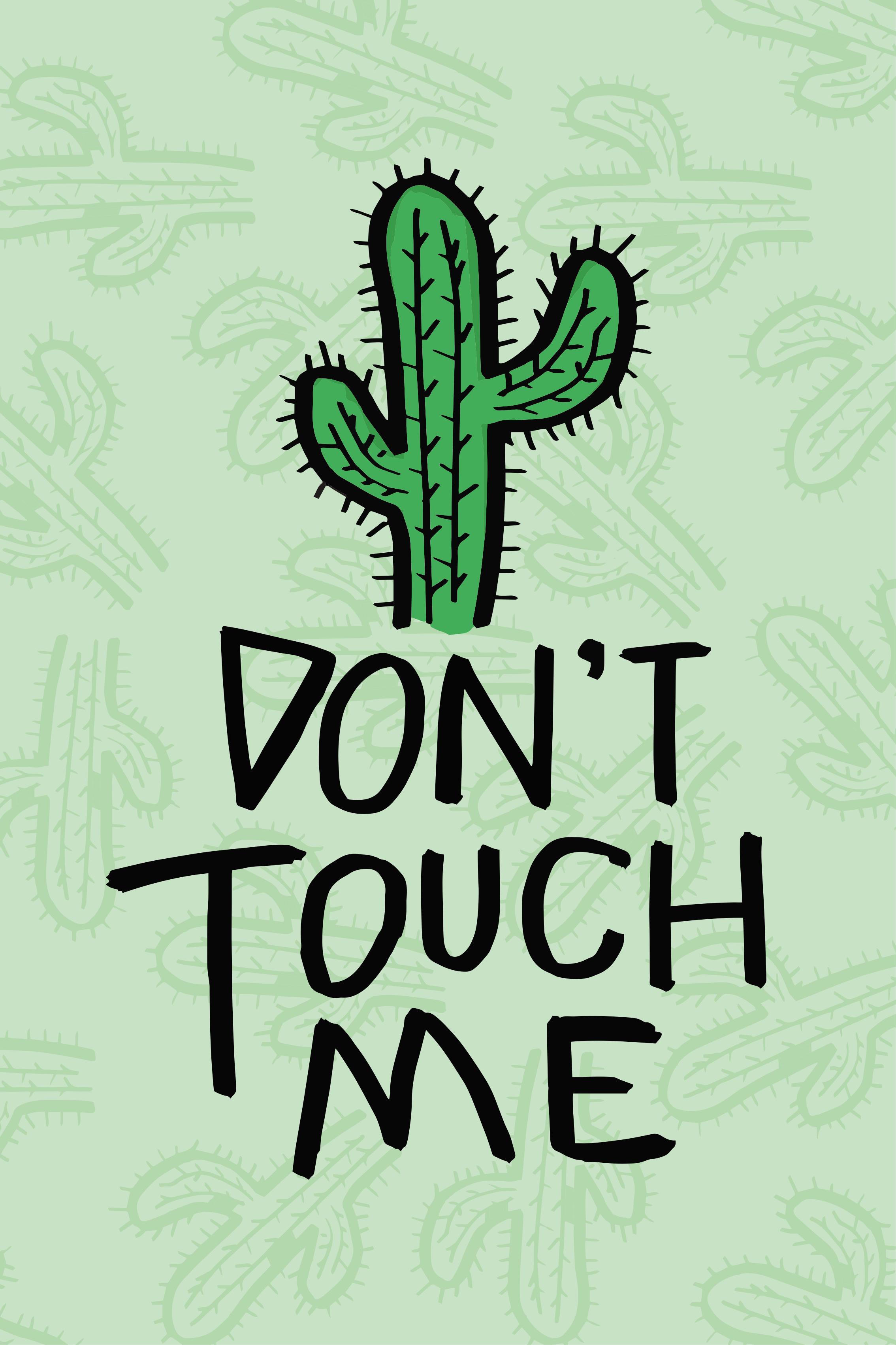 Cactus with a quirky quote plant poster - TenStickers
