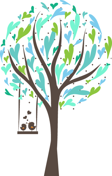 Tree poster swing birds wall decal - TenStickers
