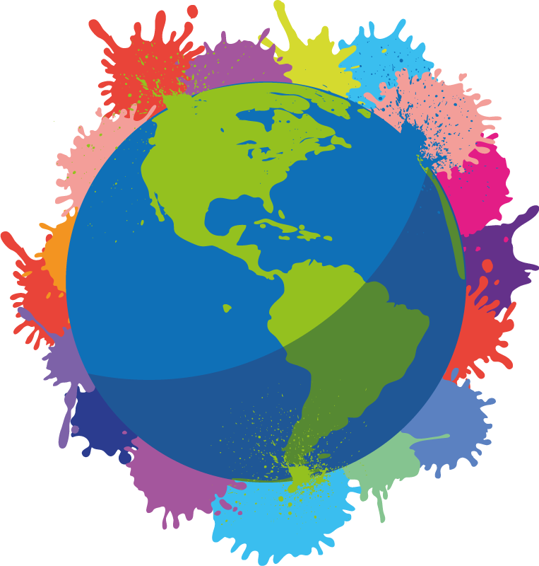 Map poster world map splash colors - TenStickers