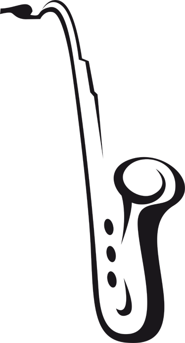 Music poster saxophone drawing sticker - TenStickers