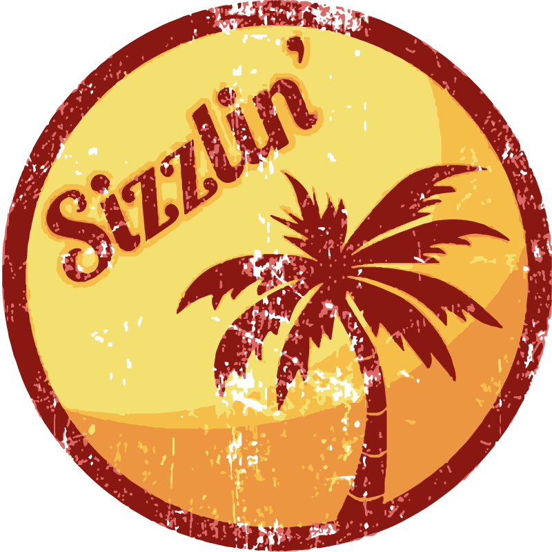 Vintage poster sizzlin' 70's retro sticker - TenStickers