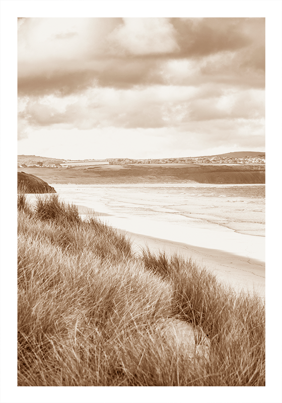 Landscape poster coastal landscape in sepia tones - TenStickers