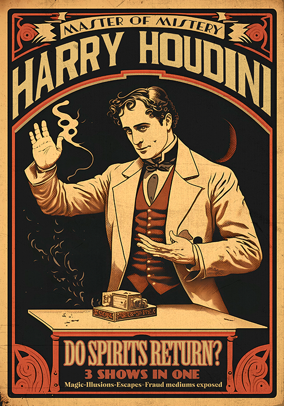 Vintage poster of houdini's great escape - TenStickers