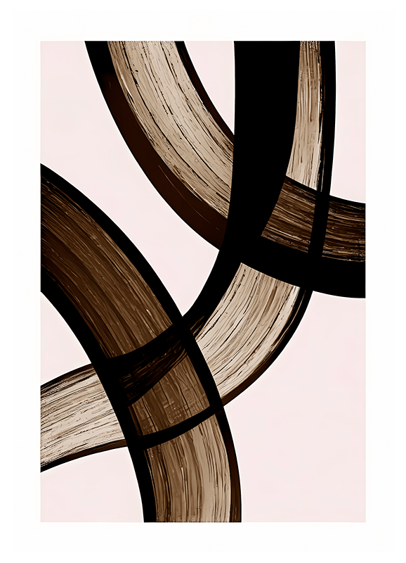 Abstract poster of black curves - TenStickers