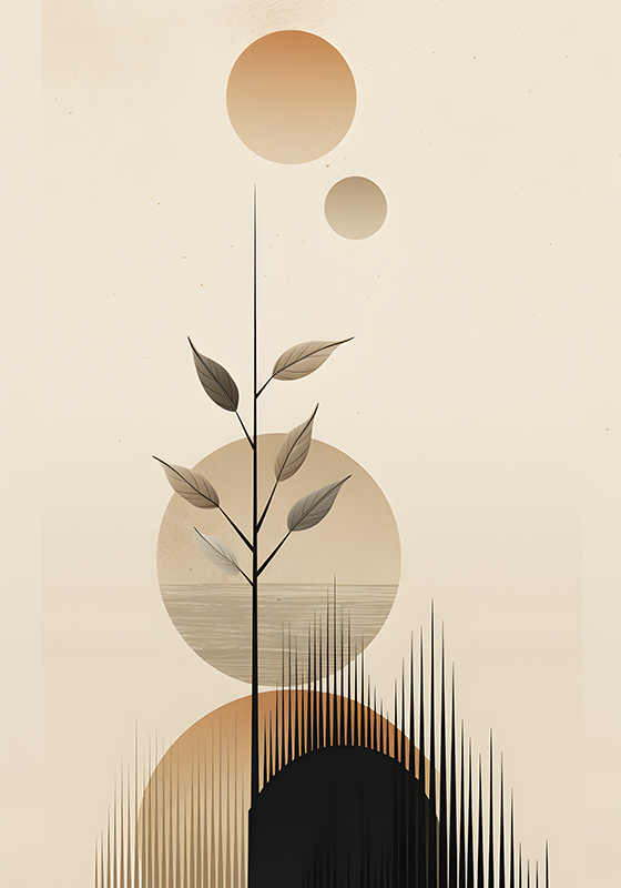Abstract boho plant poster - TenStickers