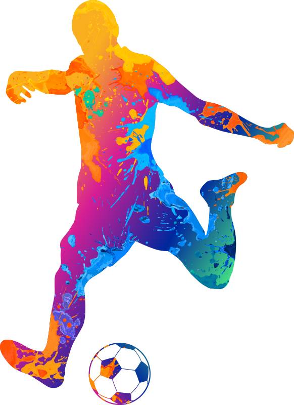 Football poster with paint splashed design - TenStickers
