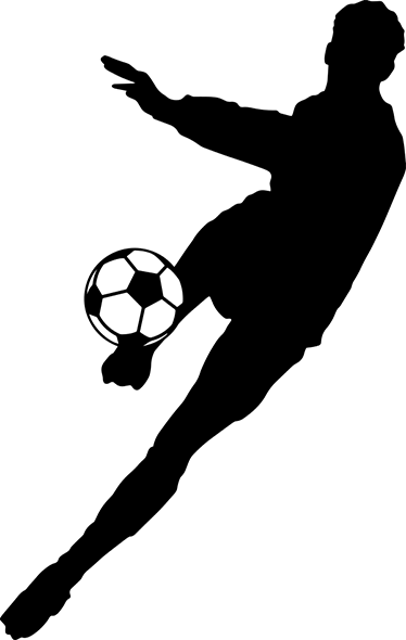 Football poster soccer player kicking ball silhouette - TenStickers