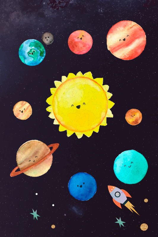 Solar system for kids nursery poster for wall - TenStickers