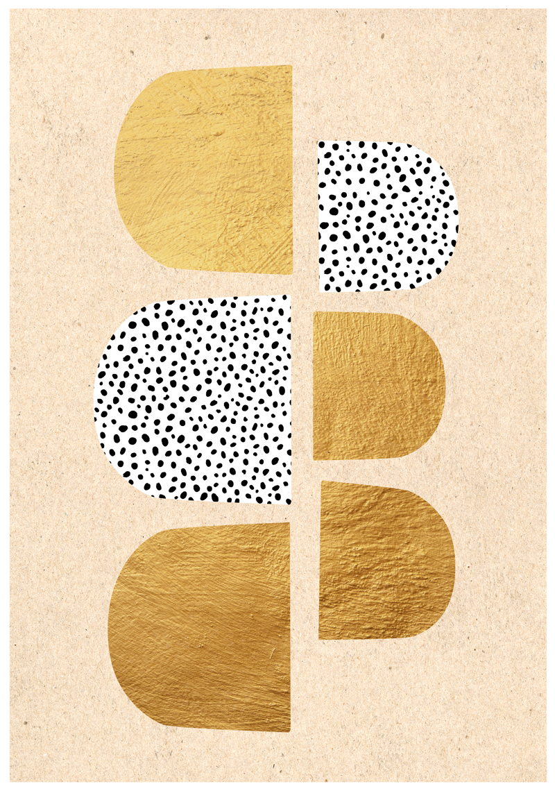 A golden abstract wall poster - TenStickers