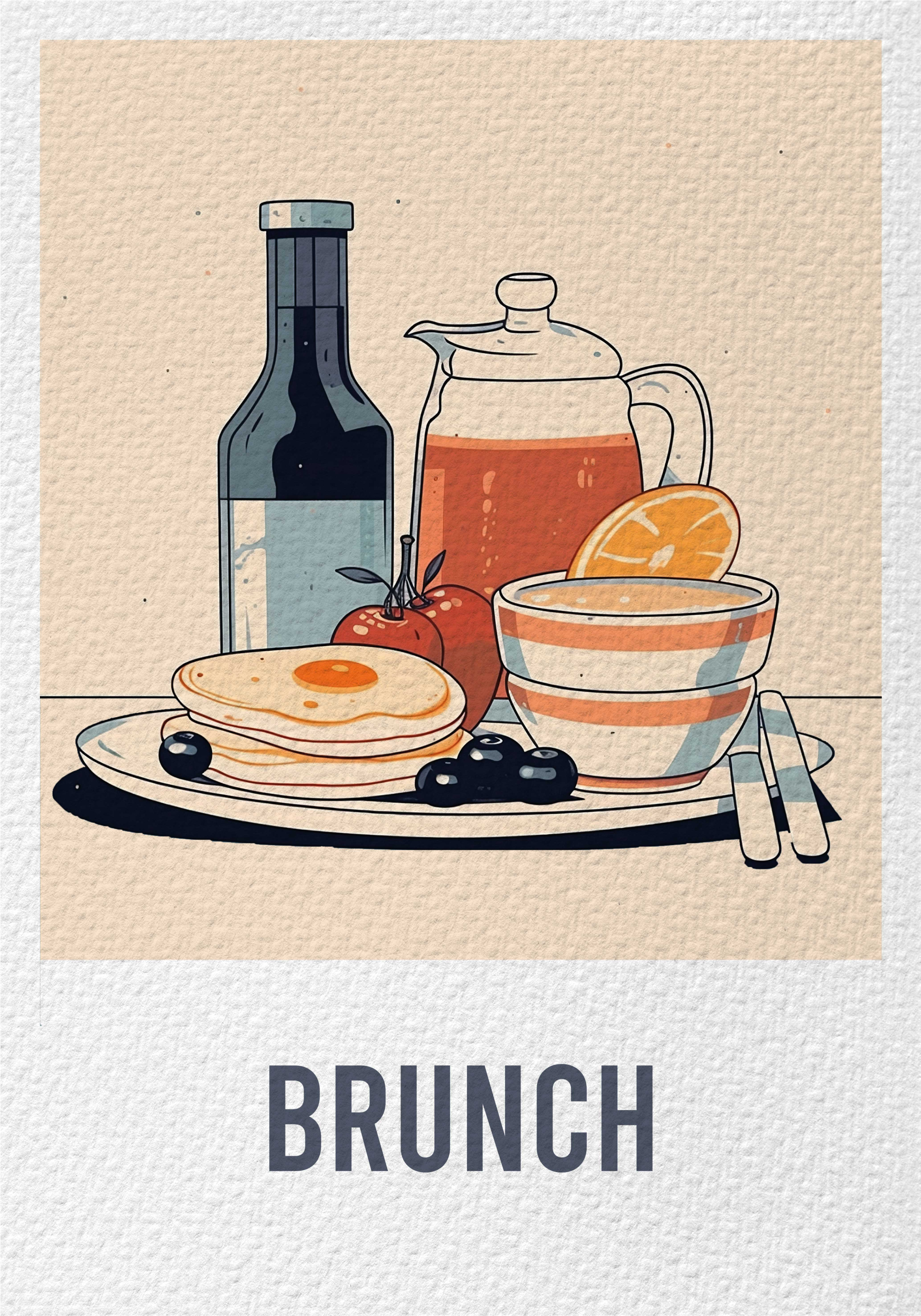 Brunch breakfast food poster - TenStickers