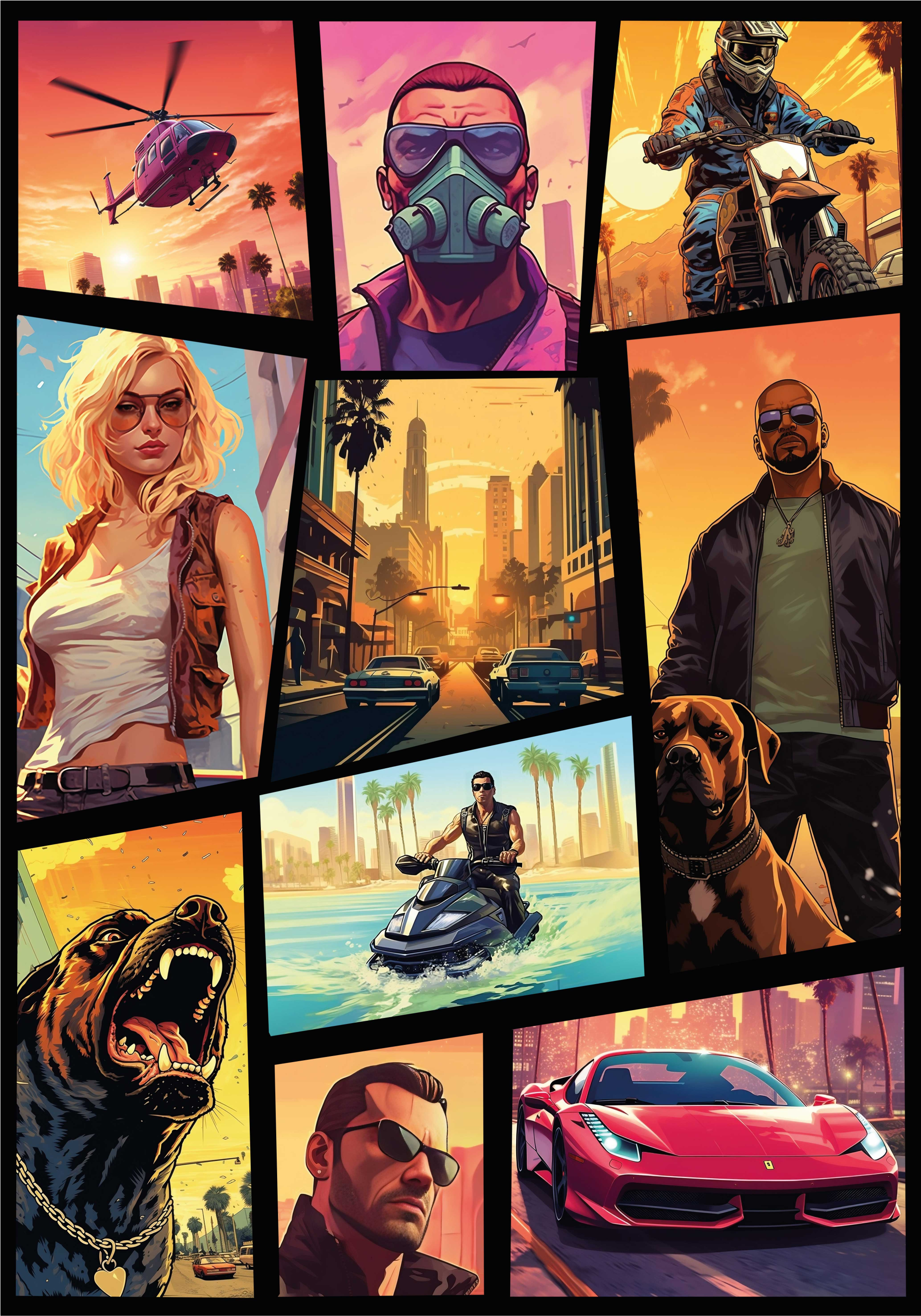 Adventure action collage poster for teenager - TenStickers