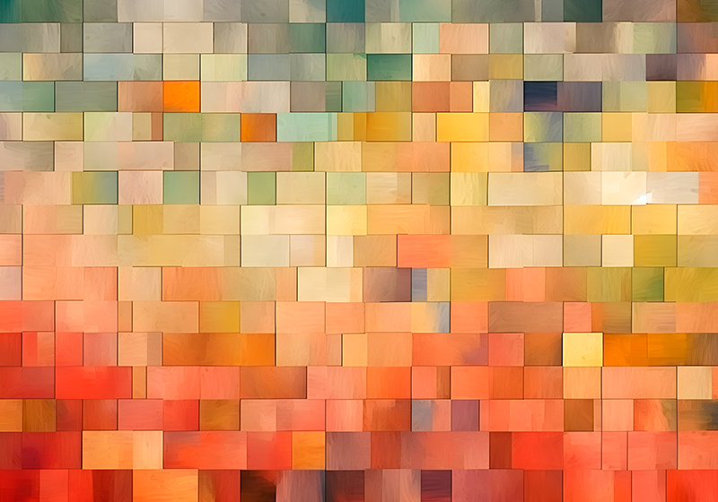 Squares of color abstract poster - TenStickers