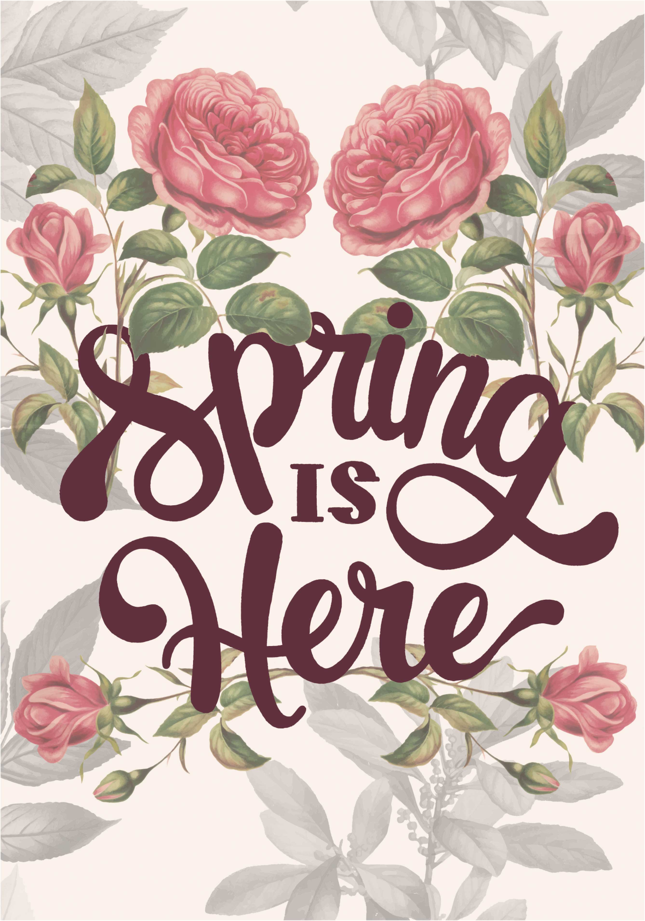 Spring is here flower poster - TenStickers