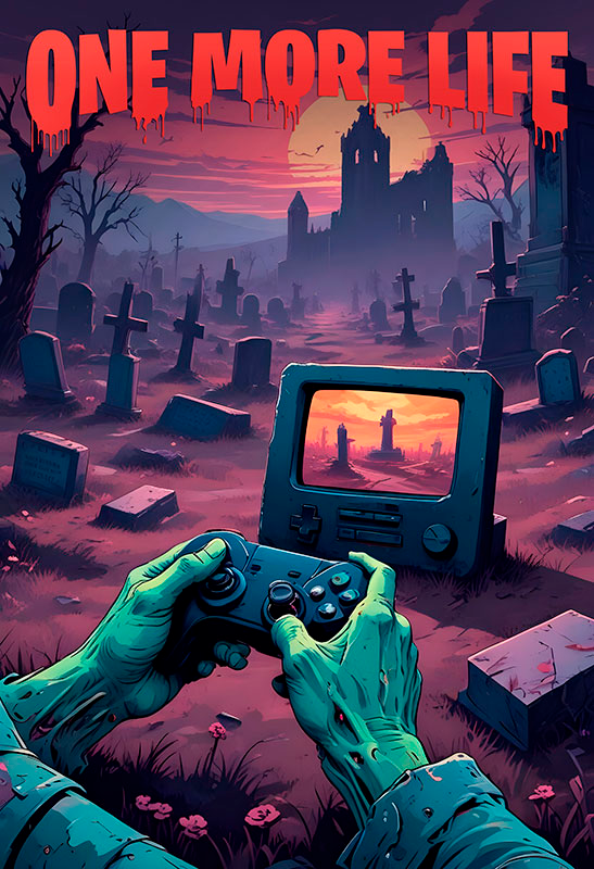 "One more life" video game poster - TenStickers