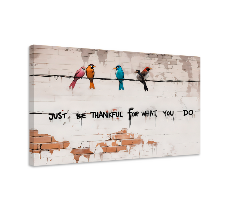 Colour sitting birds canvas art - TenStickers